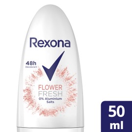 Rexona Deo Roll-On Flower Fresh - 0 % Aluminiumsalze - 48 Stunden Schutz gegen Körpergeruch - mit erfrischendem, blumigen Duft - 50 ml (6er-Pack)
