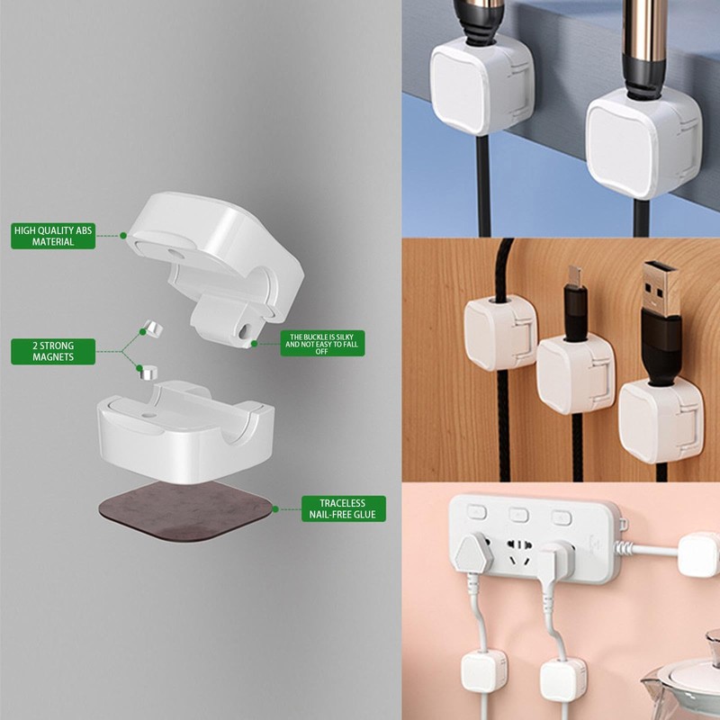Plug holder, charging cable magnetic cable organiser storage holder, charging
