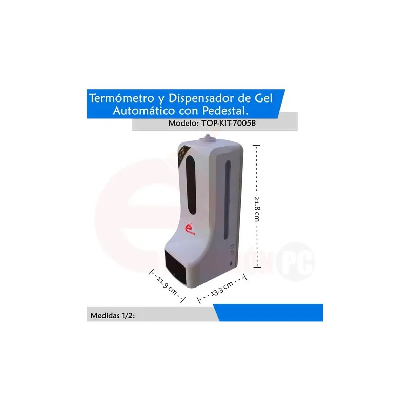 Pedestal Con Termómetro Dispensador De Gel Antibacterial V0 Color Blanca