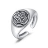 YueYuan Hamsa Ring 925 Sterling Silver Hand of Fatima Signet