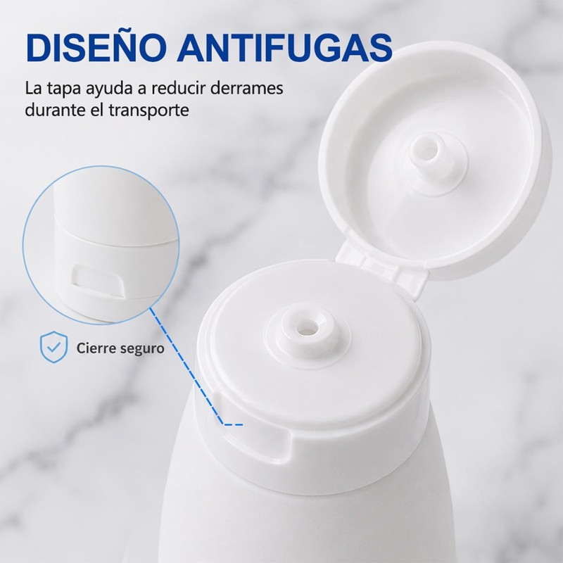Janety Kit de Viaje con 4 Botellas Recargables Antifugas, Envases