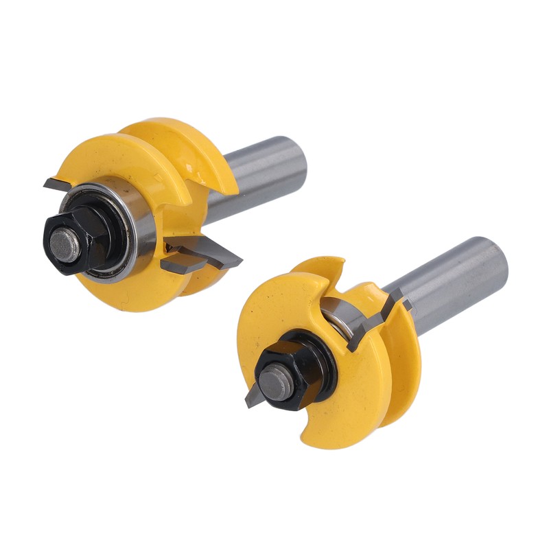 2Pcs 1/2in Shank Router Bit Woodworking Cabinet Door Carbon Steel