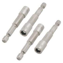 sourcing map Magnetic Nut Setters Driver/Hardware, 6.5mm Hex Socket, 65mm, 4-Piece