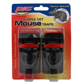 Pic PMT2 Plastic Mouse Trap, 2-Pack