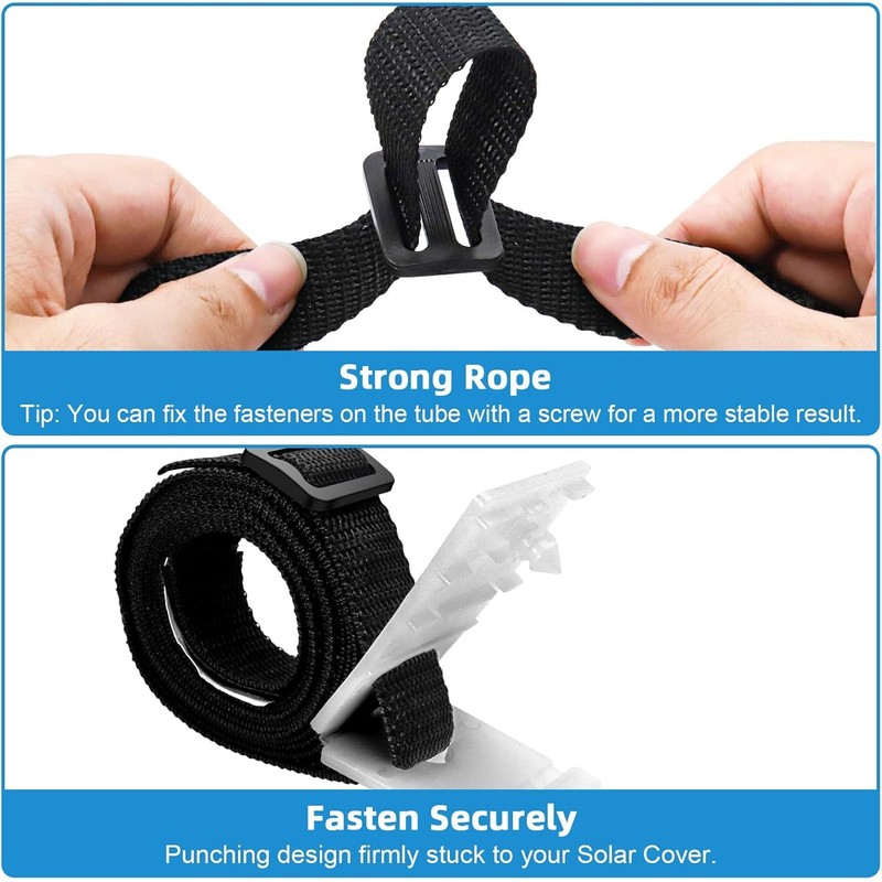 Retaining Straps, Set of 8 Fastening Straps and Clips, Accessories