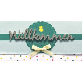 Birth Card Lettering Surprise - Welcome Little Wonders - 11 x 22 cm