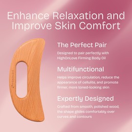 HIGHONLOVE Full Body Gua Sha - Wooden Massage Tool Helps Improve Circulation & Reduce The Appearance of Cellulite While Promoting More Toned-Looking Skin