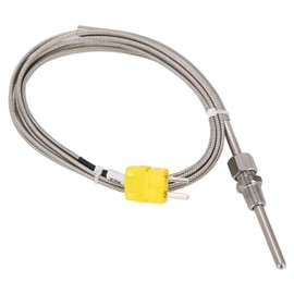 K Type Connector Thermocouple Temperature Sensor, 1/8 NPT 80mm Meter Temperature Sensor Probe ‑100 to 1250 ℃ Measure Range