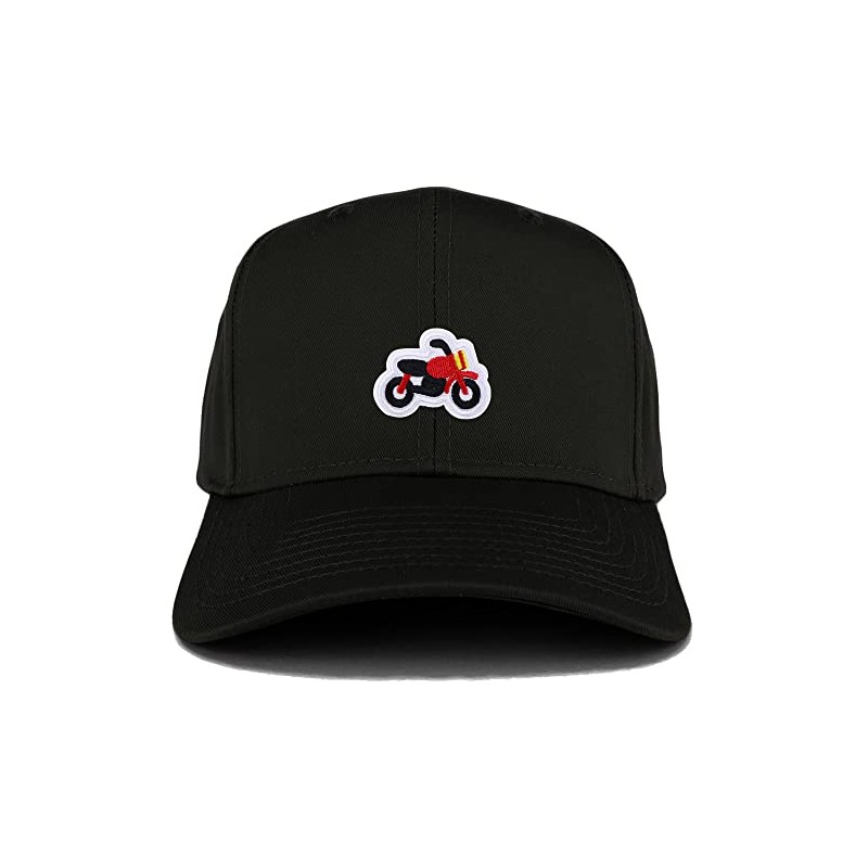 Trendy Apparel Shop Motorcycle Patch Structured Motorcycle Cap - Black