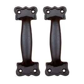 Barn Door Handle, Yesteryear Nostalgic Style Door Pull - Matte Bronze Finish (Two Pack)