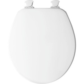 Church 540EC 000 Enameled Wood Toilet Seat with Cover, Round Closed Front, White