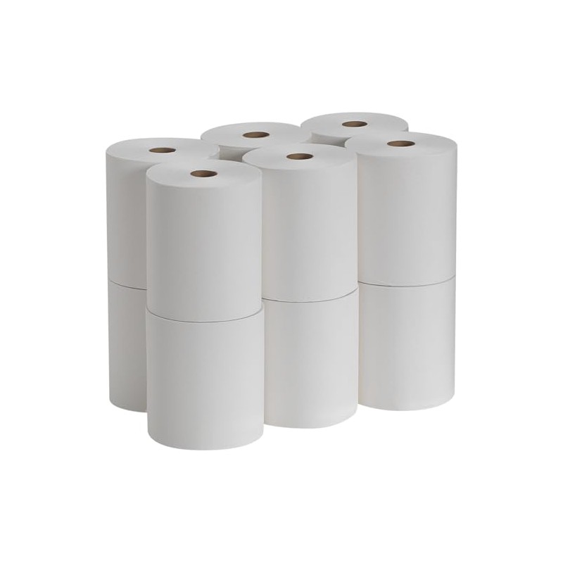 Marathon Dispenser Roll Towels, 12 Count, Non-Perforated, 2-Ply White Paper