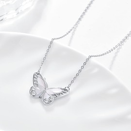praymos Butterfly Necklace Butterfly Gifts for Women Silver Necklaces for Women Butterfly Jewellery Anniversary Birthday Gifts for Women Girls Her Daughter Wife (BUTTERFLY NECKLACE-3)