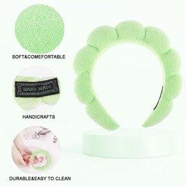 Spa Headband for Washing Face, Makeup Headband, Bubble Skincare Headbands with Face Wash Wristbands, Terry Cloth Headband Soft Puffy Headband for Women Gifts