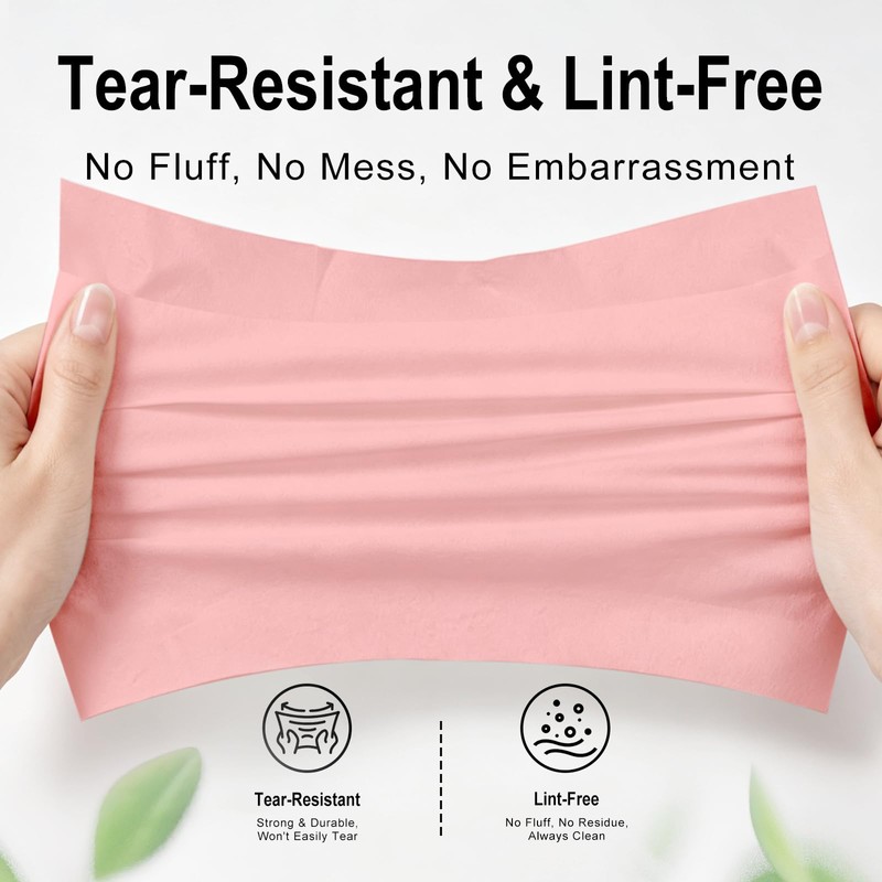 50 Pack Disposable Linen-Feel Dinner Napkins,Built-in Flatware Pocket, Pink,12x17 In,Suitable