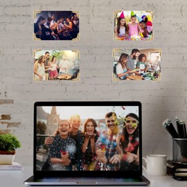 Protector de Esquina de Libro de Metal, 100 Piezas álbumes de Libros de Metal Amarillo Retro Menús Carpetas de Portátiles Protectores de Esquinas de Archivos, Accesorios Decorativos para Esquinas