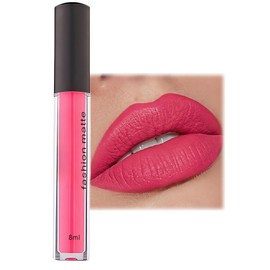 Bright Pink Lipstick - Velvet Matte Liquid Lipstick, Waterproof Quick-Drying Non-Sticky Full-Coverage Lip Gloss, Long Lasting Matte Lipsticks for Women