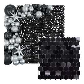 Backdrop Shimmer Wall Negro Panel Decorativo Eventos 50 Pz