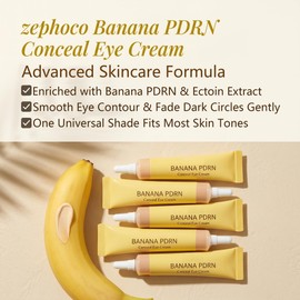 ROVLET Banana PDRN Concealer Eye Cream - Moisturizes eye area, reduces look of dark circles. With PDRN & acetyl-L-glutamic acid. Lightweight, non-greasy. Korean skincare. 0.52 oz (Vanilla Scent)