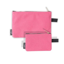 Snowhut Multifunctional Tool & Gadget Storage Bag, Thickened Canvas, Secure YKK Zipper, Perfect for Home,Office, Travel, Cosmetics, 2-Pack (Pink)