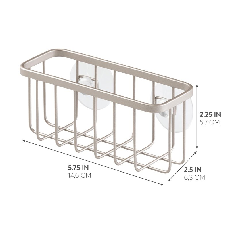 iDesign Rust-Resistant Stainless Steel Sponge Holder for Kitchen Sink with