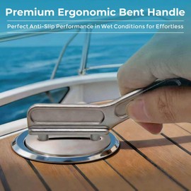 LUOKE Boat Gas Cap Key, Stainless Steel Deck Filler Cap Keys, Marine Fuel Tank Cover Key Compatible with Bayliner, Sea Ray Yachts, Fits 1-1/4" & 1-1/2" Deck Fill Covers with Keychain (1)