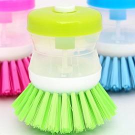 Dish Washing Brush with Soap Dispenser, Set of 2, Random Colors