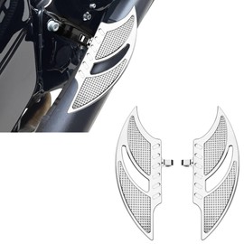 Sresk Wide Motorcycle Driver Passenger Floorboards | Front Rider Rear Foot Pegs for Harley Touring Road King, Road Glide, Street Glide, Electra Glide, Sportster, Dyna, Chrome, Batwing Style