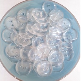 MajorCrafts® 50pcs 18mm Transparent Clear 2 Holes Round Resin Sewing Buttons Needlework Arts and Crafts Embellishments