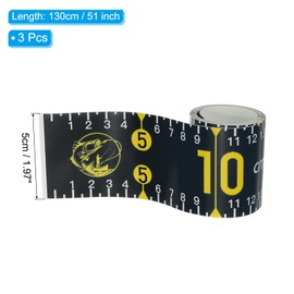 PATIKIL Adhesive Fish Ruler, 3 Pack 51 Inch Fish Measuring Tape Sticker Tape Waterproof for Fishing Boat Kayak Workbench, Black