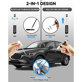 EVOOOR 46G Machine Gray Metallic Touch Up Paint Compatible with Mazda Exact Match 2 in 1 Touch up Paint for Chips and Nicks Repair