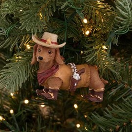 Dachshund Dog As A Cowboy Sheriff Christmas Tree Ornament New 2022 Holiday Decoration Great Gift Idea Dog Ornament Resin Stocking Stuffers