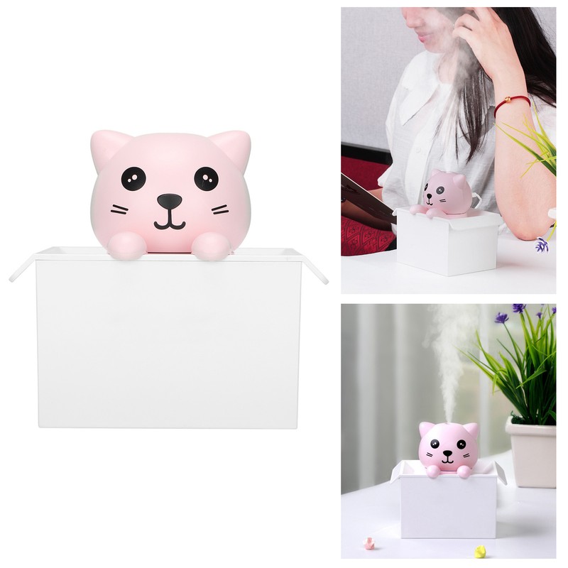 Air Humidifier 330ml Mute Adjustable Fog Mode Cat Shape Portable