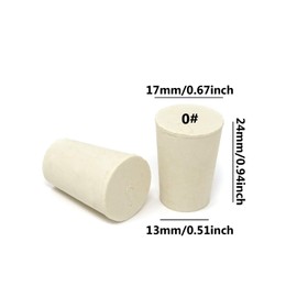 "Honbay 10PCS 0# Tapered White Solid Rubber Stopper Rubber Plug, 17x13x24mm"