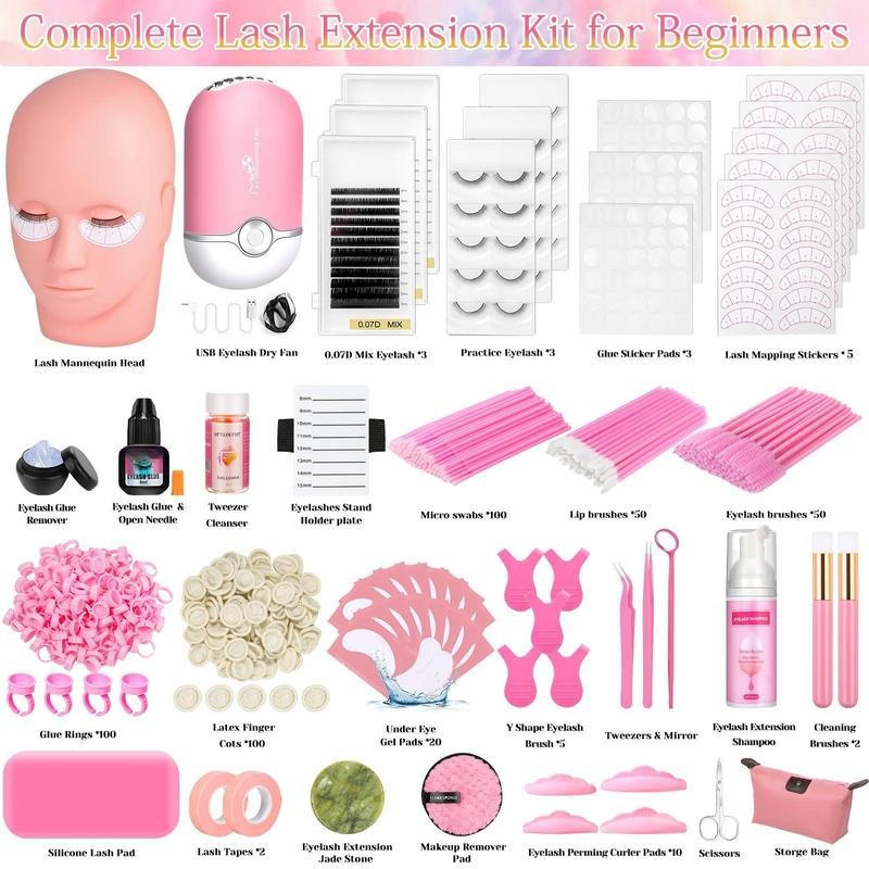 Lashes Kit for Eyelash Extension Beginners 470PCS Professional Lash Mannequin