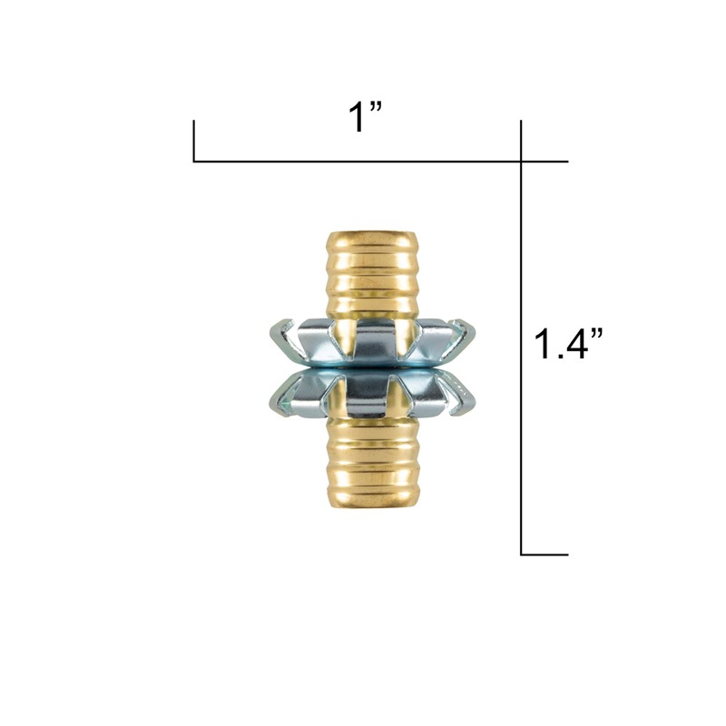 Gilmour 3/4" Brass Hose Clinch Mender, Heavy Duty Metal Water