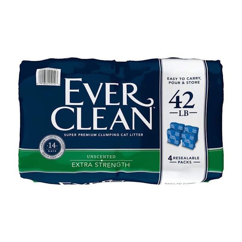 Ever Clean Extra Strength Clumping Unscented Cat Litter, 42 lbs.