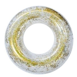 New Creative Transparent Sequin Inflatable Swimming Ring for Water Play Inflatable LF17 Blue + 80cm [190g] 30ea