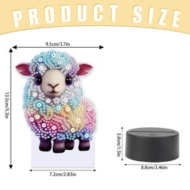 SHEGZHUC Diamond Painting Bedside Lamp Touch Sheep Lamb Animals LED Table Lamp Night Light Socket USB LED Lamp Mosaic Diamond Painting Art Gift Ornaments Table Room Decoration