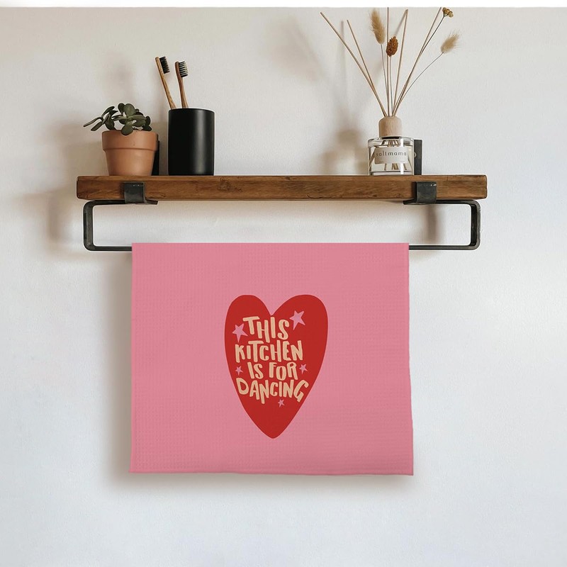 uinwk This Kitchen is for Dancing Funny Kitchen Towels, Pink