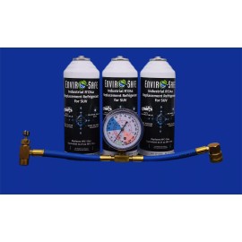 EnviroSafe R134a Replacement Refrigerant for SUV | 3 Cans + Charging Gauge