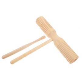 BESPORTBLE Wooden Guiro Percussion Instrument for Beginners Musical Guiro with Stick for Music Education and Rhythm Development