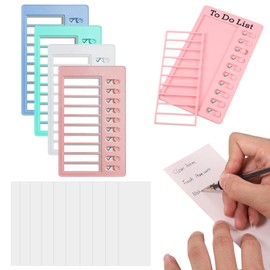 4 Pcs Chores Chart for Kids to Do List, Checklist Board with 10 Blank Paper, Detachable Reusable Chore Chart for Adults Kids 4 Color Daily Schedule Memo Checklist for Home Office Travel(Blank)