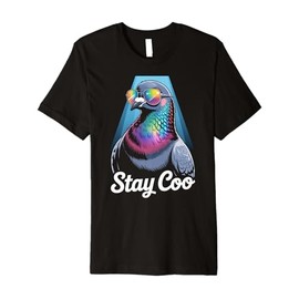 Funny Stay Coo Pigeon Sunglasses Sarcastic Women Men Gag Premium T-Shirt