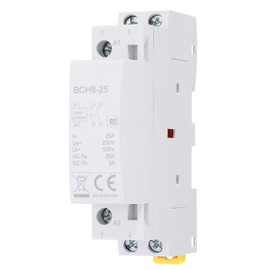 sourcing map AC Contactor 25A 2 Pole 2NO 24V Load and Lighting Circuit Control DIN Rail Mount