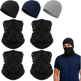 4PC Bandanas Para Hombre y Mujer y 3PC Gorro Deportivo, Bandana Para Deportes, Protector De Cuello Solar Protección, Gorra De Ciclismo, Absorbe Sudor, Transpirable, Secado Rápido, Para Exteriores