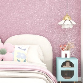 WESTICK Pink Glitter Wallpaper Stick and Peel Pink Glitter Contact Paper for Cabinets and Drawers Removable Sparkle Girls Wallpaper Self Adhesive Rose Sparkling Wall Paper for Walls 15.8" x 78"