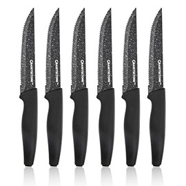 Granitestone Nutriblade 6-Piece Steak Knives with Comfortable Handles, Stainless Steel Serrated Blades â Dishwasher-safe and Rust-proof Steak Knife For Home and Restaurant Use As Seen On TV