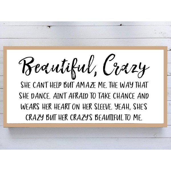 Beautiful Crazy Sign Farmhouse Wood Framed Signs Wall Decor Hanging