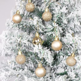 TKYGU 30mm/1.18 inch Christmas Ball 6/Set 144 PCS Shatterproof Christmas Ornaments Christmas Tree Ornament Set Ball Ornaments (Champagne)